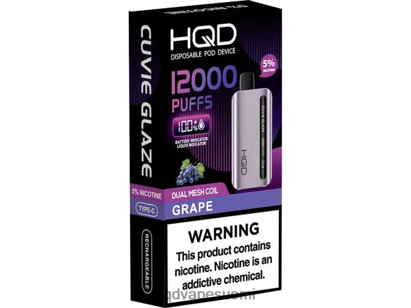 HQD CUVIE GLAZE kertakäyttöinen vape 12000 rypäleen JLT48168 | HQD VAPE ONLINE SHOP