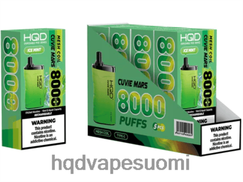 HQD CUVIE MARS kertakäyttöinen jää minttu JLT48201 | HQD VAPE SUOMI