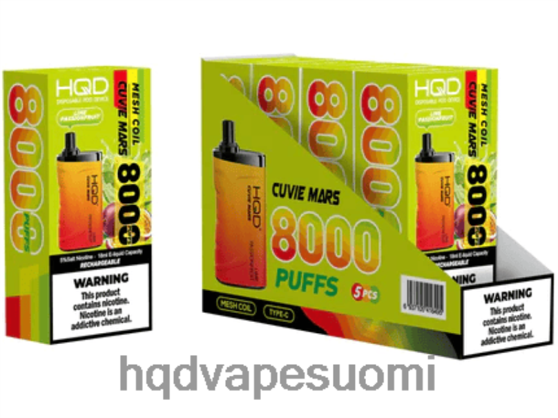 HQD CUVIE MARS kertakäyttöinen lime passionhedelmä JLT48208 | HQD VAPE ONLINE SHOP