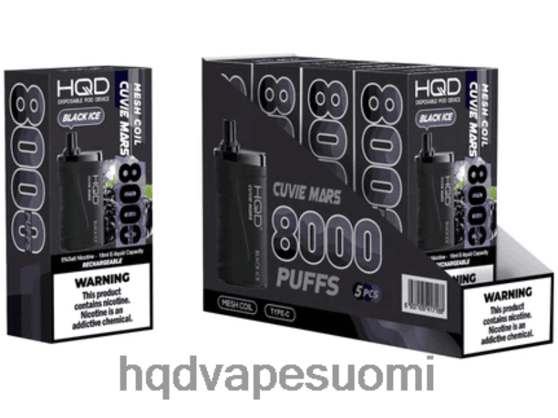 HQD CUVIE MARS kertakäyttöinen musta jää JLT48135 | HQD VAPE SALE